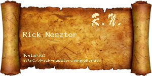 Rick Nesztor névjegykártya